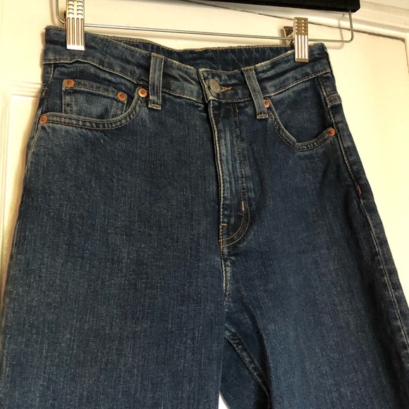 weekday mid wash high rise denim straight leg jean - Picture 2 of 6
